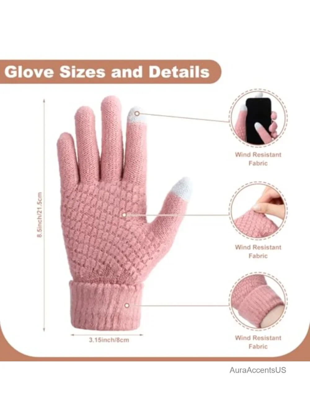 4x Fleece Balaclava Face Mask & Gloves Set Windproof Winter Ski Touchscreen